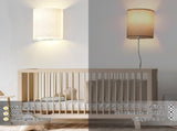 Wall Lights Set of 2, Battery Operated Fabric Sconce with Remote, LED Lamps in RGBWarm White, V1171-CX-WL-MAGNET-RGB-USB-2