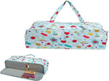 Knitting Needle Organizer Bag with Dividers Lightweight Crochet Hook Storage Tote Blue, 35.6 x 14 x V1237-ZY-917-160