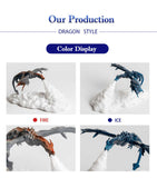 Blue Ice Dragon 3D Printed LED Dragon Flame Night Light - Unique Decorative Lamp for Desk, Bedroom & V888-ELOSUNG13534
