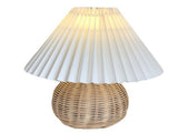 Small Table Lamp Bedside Nightstand Mini Lamp for Bedroom Living Room Side Table Rattan Pleated V1294-YM0710-3119230197611
