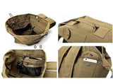 Green Vintage Canvas Backpack Large Capacity Rucksack for Travel and Hiking Rugged Retro Daypack for V888-ELOSUNG38499