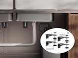4 Pcs Undermount Sink Brackets, Heavy Duty Adjustable Iron Support Brackets, Black 11cm V1188-MS-721-132