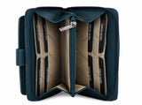 Pierre Cardin Womens Leather Zip Around Wallet RFID Blocking w/ Wristlet in Navy V563-PC3745-NAVY