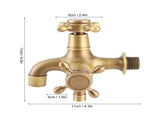 G1/2in Thread Bathroom Copper Single Cold Faucet Washing Machine Mop Pool Water Tap Retro Gold V1294-YM0901-3112200061011