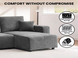 Sarantino Caliana Reversible L Shape Sofa Bed with Storage & Backrest - Grey SOFA-MLM-326-GY