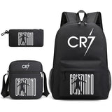 Cristiano Ronaldo Backpack 3-Piece Set, Black Youth School Backpack V1188-XY-Y915-00068