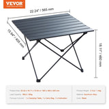 VEVOR Folding Camping Table, Outdoor Portable Side Tables, Lightweight Fold Up Table, Aluminum Alloy V952-HWZDBZLB66LBSYSOBV0