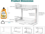 CARLA HOME 2 Tier Under Sink Organizer Pull Out Sliding Cabinet Storage Shelf with Height Adjustable LSB-36363