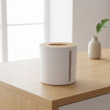 Paper Roll Holder Organizer with Stable Base and Lid for Home Bathroom Kitchen V1369-AZ3-W-10631