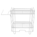 Toilet Storage Shelves Iron Wall Mounted 2 Layers Foldable Grid Home Decoration with Hooks for V1294-YM0716-3112220053011