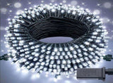 LED White Christmas Lights Outdoor, String Lights Plug in Extendable, 8 Modes Christmas Tree V1107-124-30758-WHT-100M1000