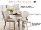 6x Velvet Upholstered Dining Chairs Tufted Wingback Side Chair with Studs Trim Solid Wood Legs for V226-SW8809BG-3