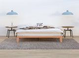 Warm Wooden Natural Bed Base Frame Queen V264-STB-108P-NTR-QU-1