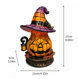 Clearance Halloween Pumpkin Witch Hat LED Night Light, Resin USB Powered Warm Glow Decor Lamp, V1369-AZ3-W-24103