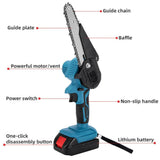 6" Cordless Electric Chainsaw in Blue - Portable Handheld Wood Cutter V178-59148