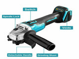 Brushless Cordless Angle Grinder With 2x Li-ion Battery Charger 125mm Combo Kit V201-LI0125BU8AU2