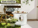 U-Shaped Terrazzo Concrete Outdoor Stool V767-JJ-ZZ1187-G1