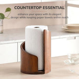 Mountain Paper Towel Countertop with Mango Wood Base and Iron Stand, Natural Wood Paper Towel V1366-AZ2-W-11449