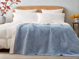 Black and White Plush Chenille-Knit Throw Blanket - Soft Cozy Polyester for Bed & Sofa Textured V888-ELOSUNG27857