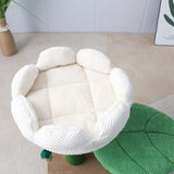 CATIO 2 Level White Camelia Flower Cat Scratching Tree V390-C7086