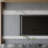 2 Pack Peel and Stick Oak Wood Slat Feature Panels 300x40cm Each DIY TV Headboard PVC Decor V1188-ZXY-131-793