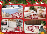 Winter Snowflake Rug Red Bath Mat Bathroom Decor Welcome Non Slip Xmas Washable Bathtub Tub Doormat V1259-DP01-A-5598