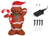 4.92ft Christmas Inflatable Gingerbread Man Cute Rapid Inflation Blow Up Gingerbread Man for Garden V1294-YM0901-3115230113512