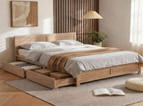 Artiss Queen Size Bed Frame with 2 Drawers Bedroom Furniture WBED-F-OATMEAL-Q-NA-DRAW