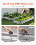 Metal Raised Garden Bed, 12 x 4 x 1 ft Outdoor Galvanized Box, with Open Bottom, Large V952-JSFXZZCZFXDXNWRELV0