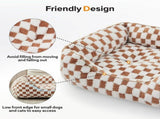 Dog Beds -Cute Cat Beds for Indoor Cats Calming Pet Beds, Rectangle Orthopedic Cuddle Puppy Bed with V1107-136-22944-GRY-L