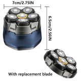 Magnetic six-blade, Whole-body wash, Digital display, Head-shaving, Electric V1106-111-05747-BLU-INCLUDINGSPAREBLADES