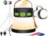 LED Solar Camping Light, 1500 Lumen Portable Flashlight, USB Rechargeable with 7 Lighting Modes & V1308-DSZKI-738