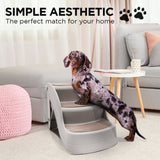 Furtastic Foldable Pet Stairs In Grey - 38cm Dog Ladder Cat Ramp PTS-EJE-434-GY