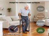 Pair of Adjustable Forearm Crutches for Adults, Lightweight Portable Walking Crutches with Spring V1181-AT002-BK