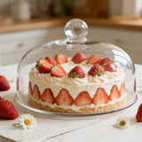Clear Glass Cake Dome with Knob, Pastry Display Dome, Home Kitchen Food Cover, Clear Cake Fresh V1370-AZ4-15874
