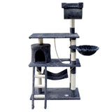 i.Pet Cat Tree 141cm Tower Scratching Post Scratcher Condo Wood House Bed Grey PET-CAT-PCT63-GR