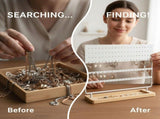 Earring Holder Organizer Stand, 144 Holes 4-Tier Jewelry Display Stand with Detachable Wooden Base, V1192-AZ-W-18378