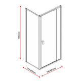 Semi Frameless Shower Screen x 195cm Side AS/NZS Glass V63-828781