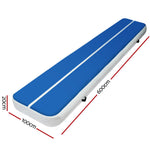 6m x 1m Inflatable Air Track Mat 20cm Thick Gymnastic Tumbling Blue And White ATM-6-1-02M-BL