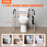 VEVOR Foldable Toilet Safety Rail Toilet Rail with Non-Slip Handles for Seniors V952-SJLDJYKAQLGLELIDJV0