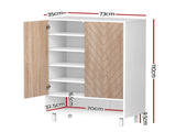 Artiss Shoe Rack Cabinet 24 Pairs 6-tier White FUR-S-SHOE-01-WHWD-AB