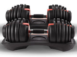 Powertrain 48kg Adjustable Dumbbells 15-in-1 Home Gym Weights Red DMB-BF1-024-2