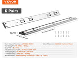 6 Pairs of 508mm Drawer Slides Side Mount Rails, Heavy Duty Full Extension Steel Track, Soft-Close V952-CZCJCTDG100LG511JV0