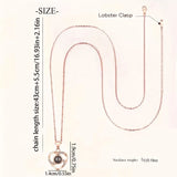 A Hundred Languages Heart-Shaped Projection Necklace Set, rose gold-plated with zirconia inlay, V1232-XXMGXLPG001
