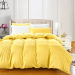 100% cotton Premium Doona Duvet Quilt Cover Set with Soft Pillowcases - yellow-King V745-AQ023383K3