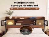 Artiss Double Bed Frame with Charging Station 4 Drawers Storage Oak MBED-D-EVA-D-WD-AB