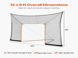 Hockey and Lacrosse Goal Backstop, 12x9 ft Lacrosse Net with Extended Coverage, Quick Easy Setup V952-ZQGQQMTJK1291LY4QV0