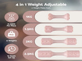 Everfit 2x2.5kg Adjustable Dumbbell Set Weights Set 4-in-1 Home Gym Workout Strength Training FIT-K-DB-5KG