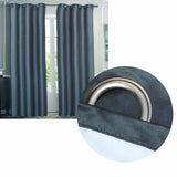 Emporio Hudson Pair of Coated Back Blockout Eyelet Curtains 137 x 213cm each Charcoal V442-BZO-CURTAIN-HUDSONEYELET-CHARCOAL-RE