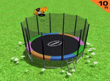 Kahuna 10 ft Round Spring Trampoline Free Safety Outer Net with BB Set TRA-BLZ-10-RB-BB